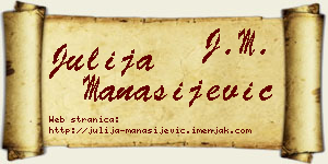 Julija Manasijević vizit kartica